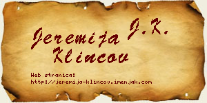 Jeremija Klincov vizit kartica